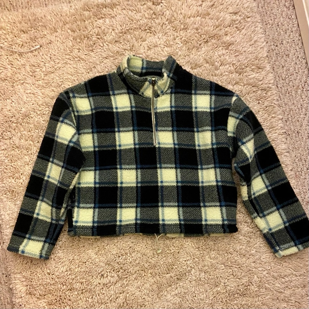 Plaid Fleece Cropped